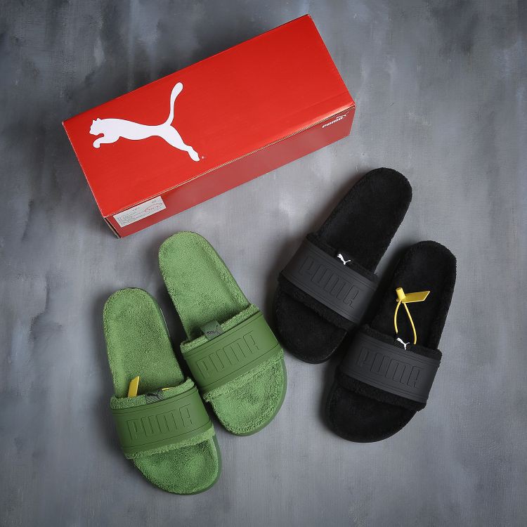 puma green slippers