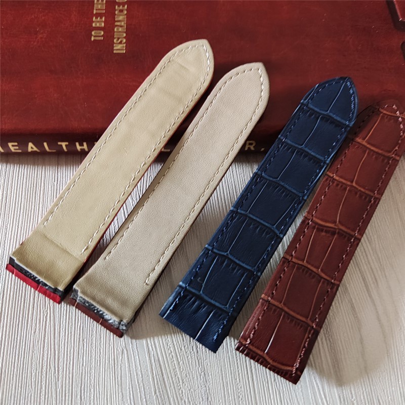 KZE23mm High Quality Italian Cowhide Watch Strap Black Brown Texture Leather Watchband Suitable for