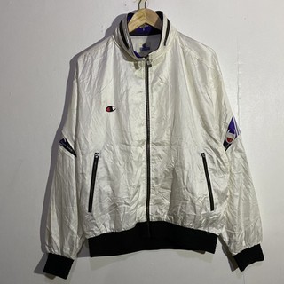 all white champion windbreaker