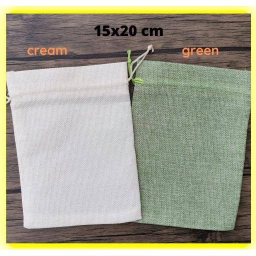 Jute Burlap Recyclable Drawstring Handy Pouch Bag Giveaway (Large