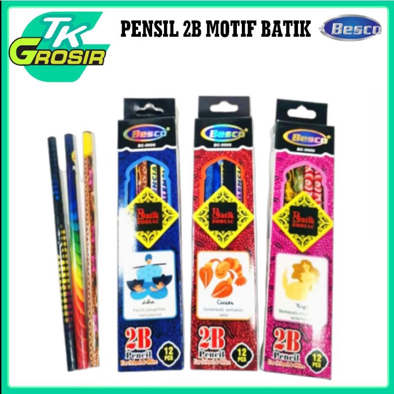 2b batik motif pencil / pencil 2b / pencil 2b Contents 12pcs | Shopee ...