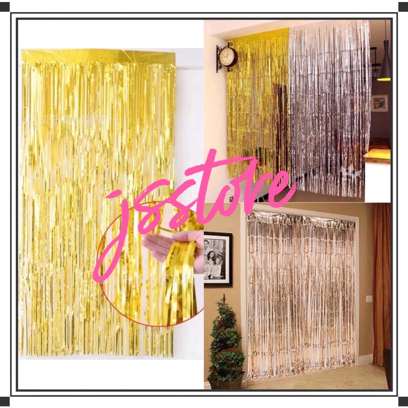 Jspartyneeds 2 Meters Rain Silk foil curtainTinsel Curtain Party ...