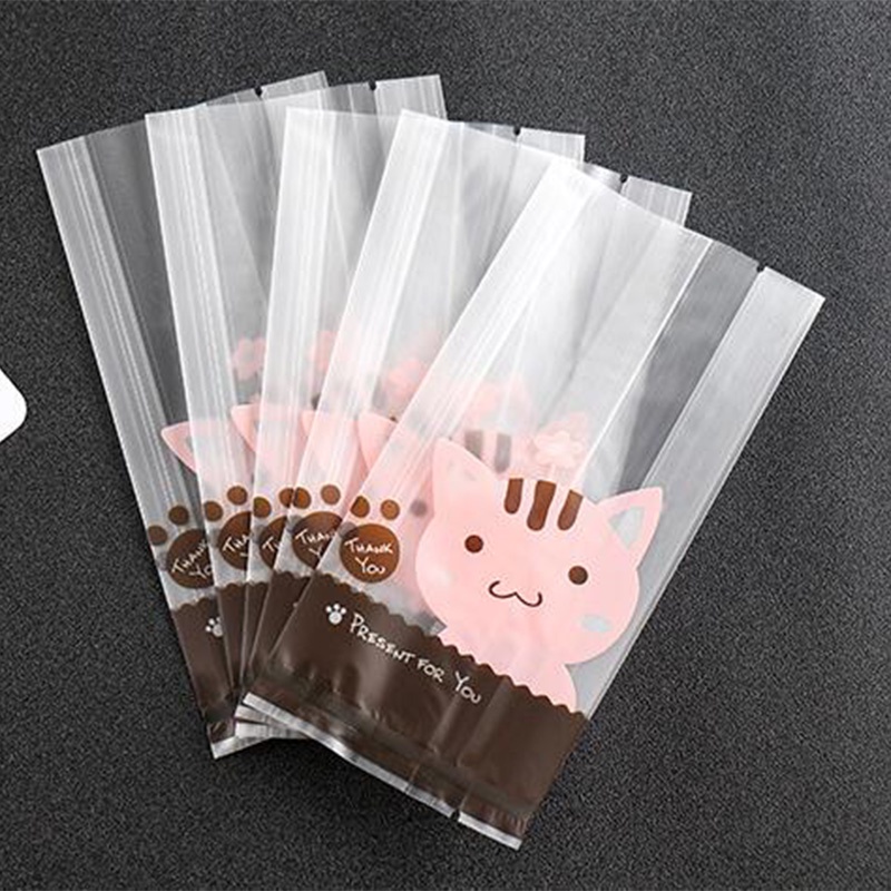 plastic bag with design 25Pcs Kawaii Cat Dog Plastic Cookie Biscuit Packaging Bags Cake Chocolate