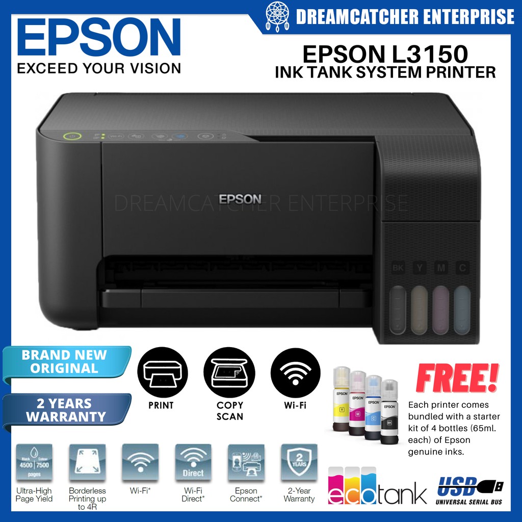 Epson L3150 EcoTank Wi-Fi All-in-One Ink Tank Printer Scan ...