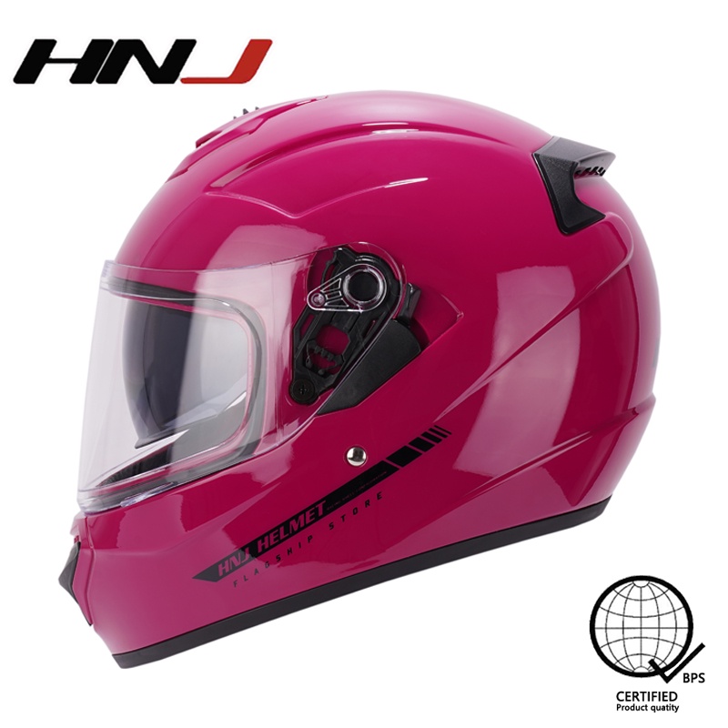 HNJ 2021 PLAIN women helmet full face for motorcycle dual visor full