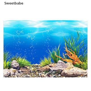 Sweet Aquarium Landscape Sticker Poster Fish Tank 3D Background Painting Sticker .