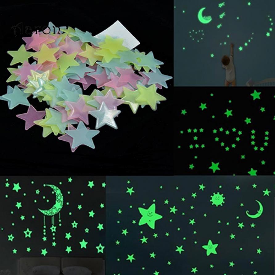 Aaron 100pcs 3d Stars Glow Stickers Ceiling Living