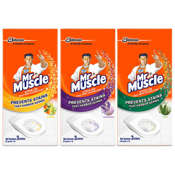 Mr Muscle StickOn Toilet Bowl Cleaning Strip Lavender / Citrus