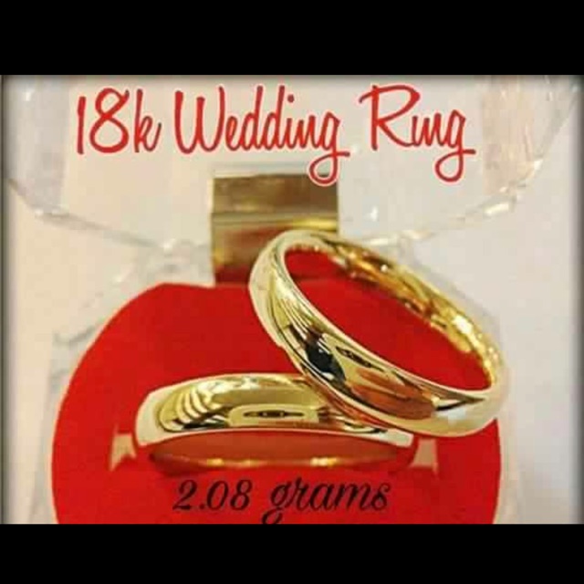 18k Saudi Gold  Wedding  Ring  PAIR Shopee Philippines 