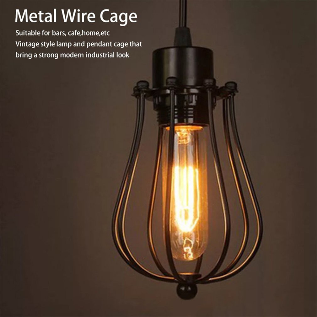 Chandelier lamp covers Metal Wire Cage Ceiling Lamp Shades ...