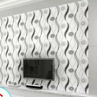 Bhw Wallpaper Black And White Design Pvc Waterproof Wall Sticker K12 Shopee Philippines