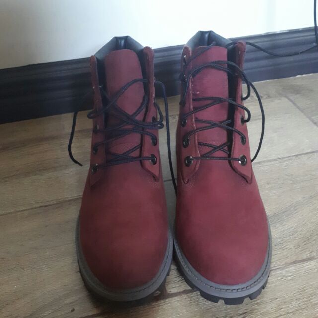 wine timberland boots