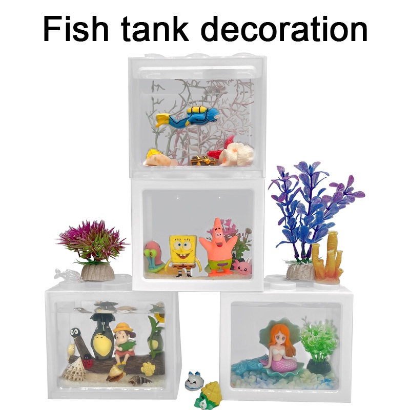 Mini Aquarium Block Fish Tank Lego Betta Guppy Shopee Philippines