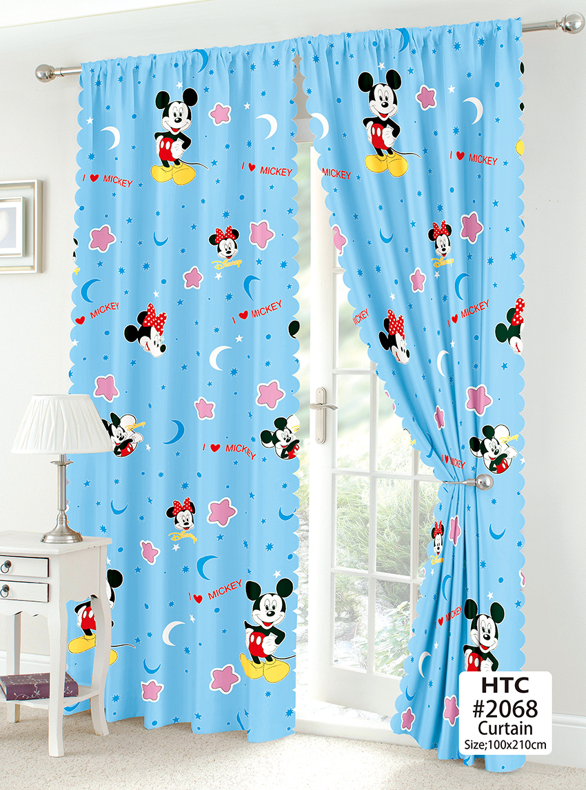 1pcs Cartoon Curtains Mickey Mouse Blue Curtain Window Door