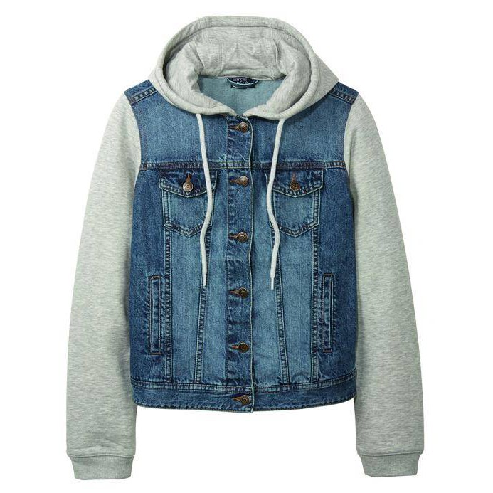 Blue Denim Hoodie Jacket | Shopee 