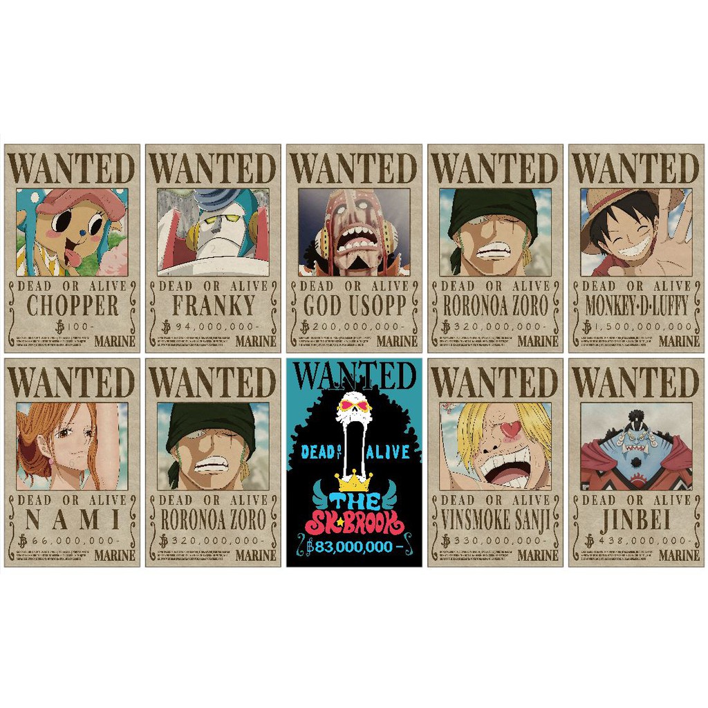 one piece strawhat pirates wanted posters and stickers set updated bounty latest shopee philippines