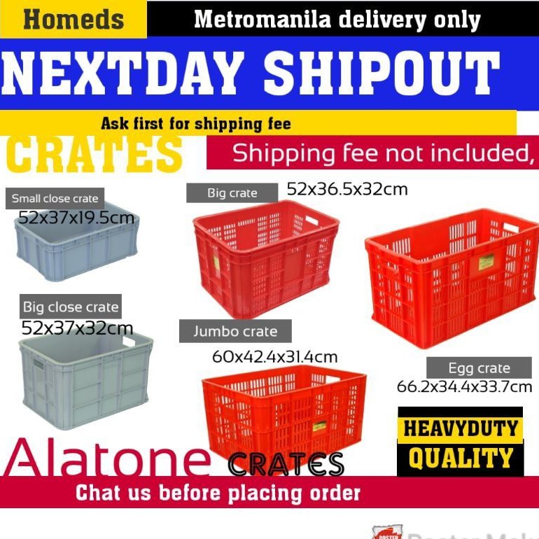 alatone heavy duty crates metromanila Shopee Philippines
