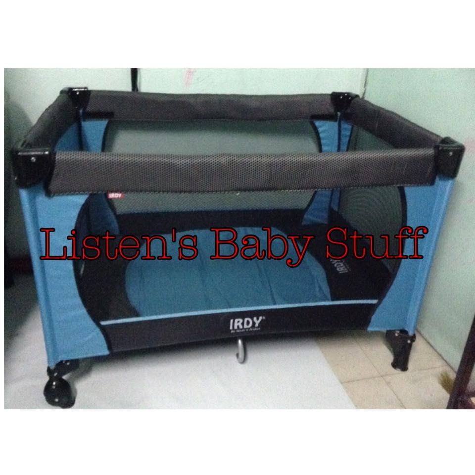 Irdy Playpen Crib With Mosquito Net Blu Gray Shopee Philippines