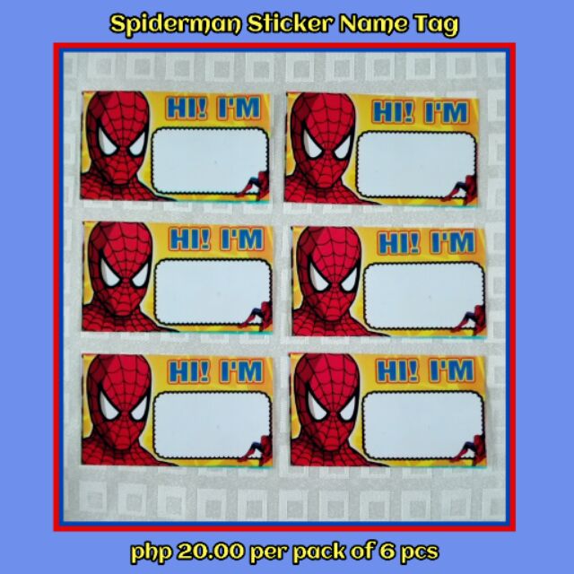 Spiderman Sticker Name Tag | Shopee Philippines