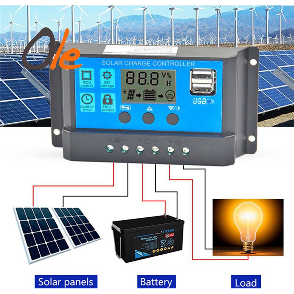 12V/24V 10A/30A Solar Charge Controller, Solar Panel Controller ...