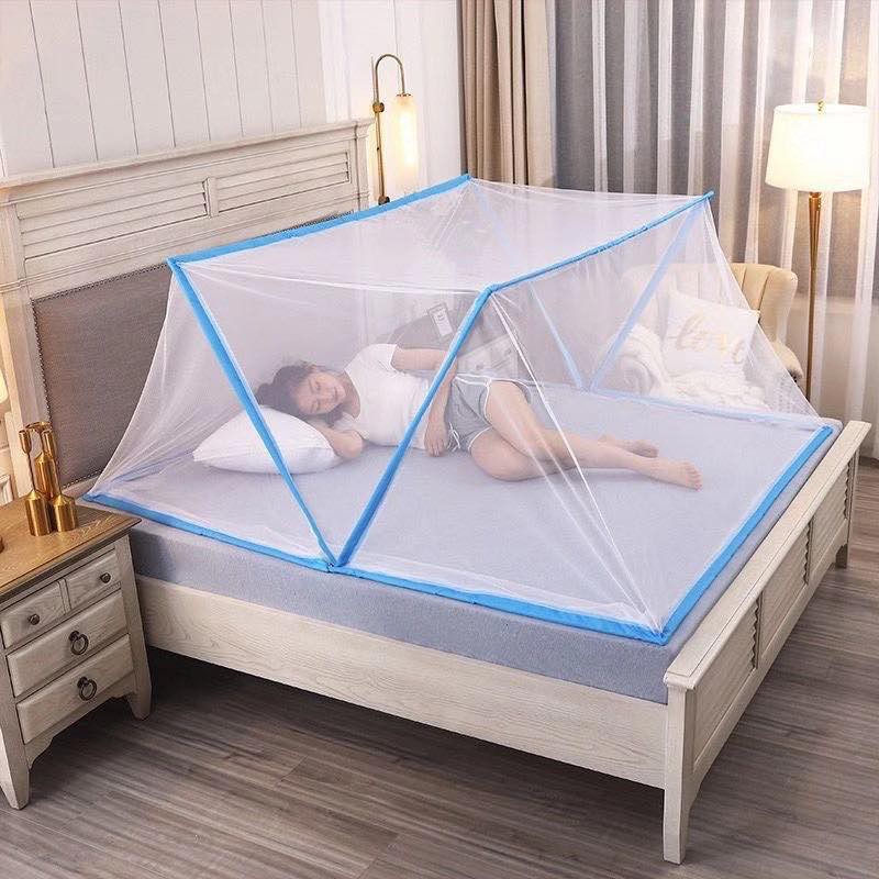 Adult Folding Mosquito Net Portable Folding Mesh Net Tent Free Installation Breathable Queen 