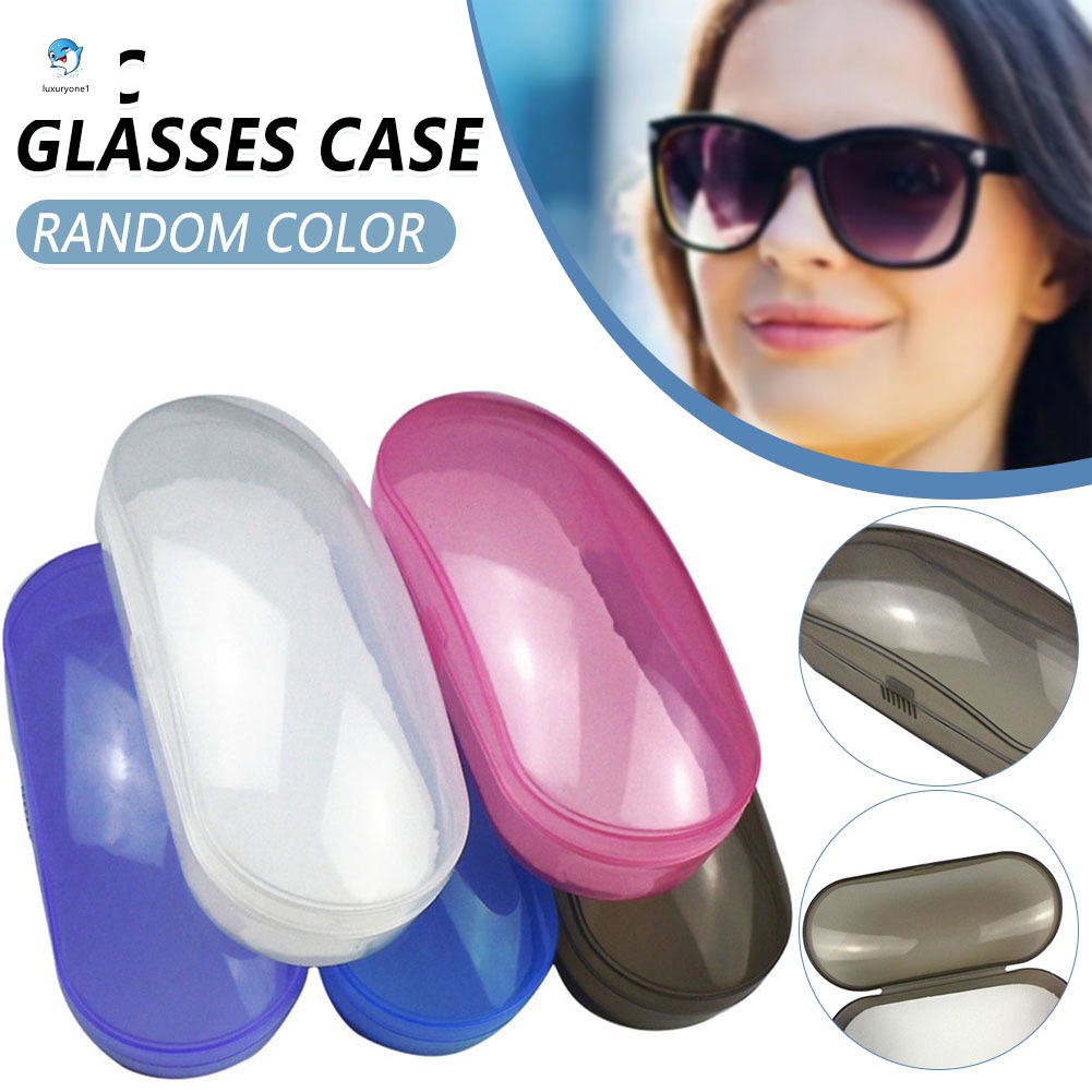 Hard Eyeglass Case Compression Resistant Horizontal Clear Plastic