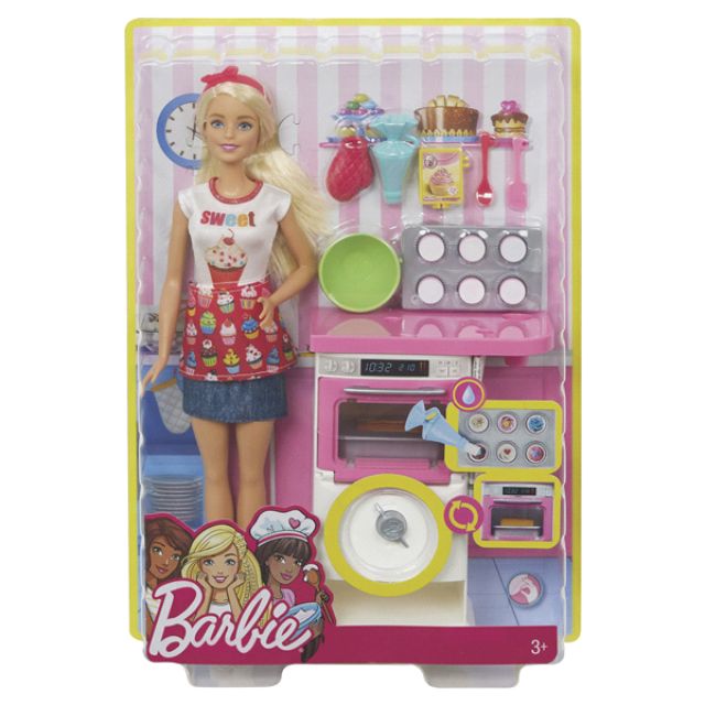 Barbie baker chef doll playset, dented box | Shopee Philippines