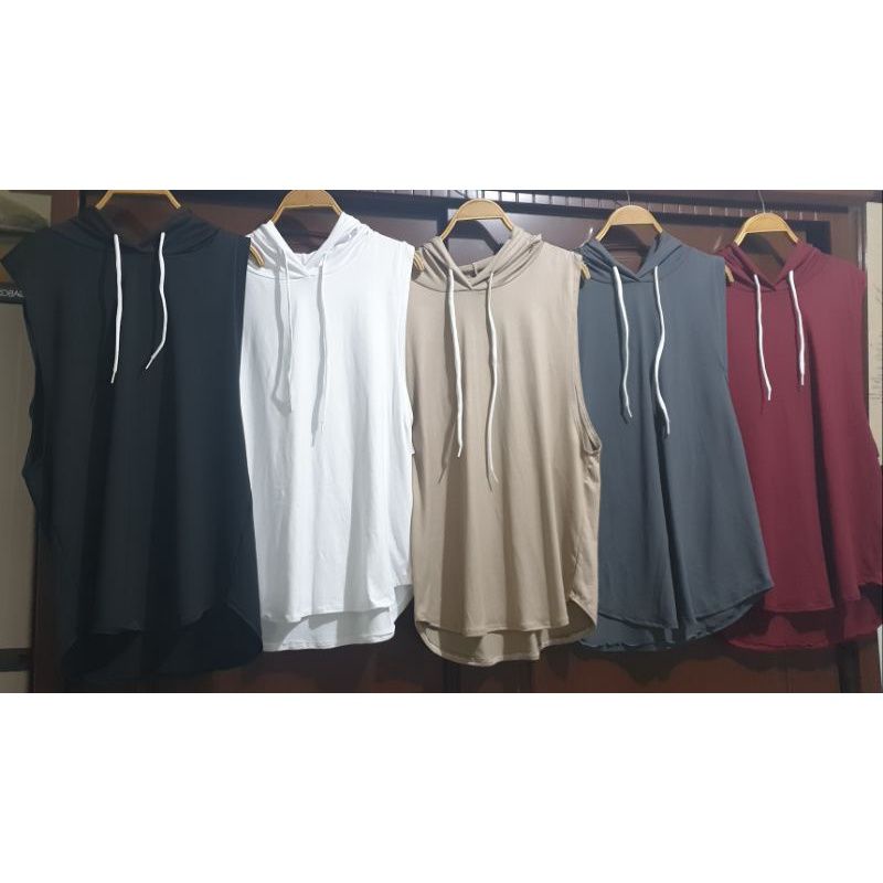 Muscle Tee Hoodie / Sleeveless / Muscle Shirt / Sando / for Gym outfit