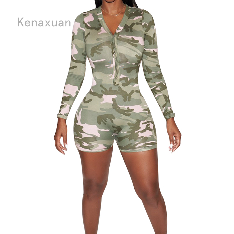 camo short jumpsuit