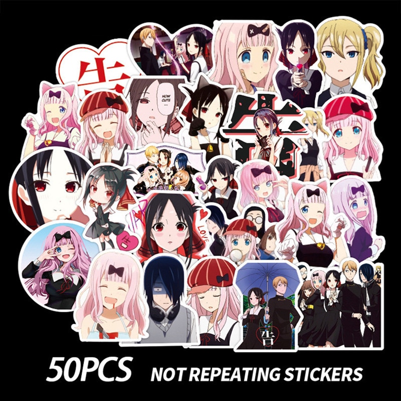 50pcs Kaguya Sama Love Is War Anime Stickers Scrapbooking Fujiwara Chika Shinomiya Kaguya Scrapbook Sticker For Laptop Suitcase Shopee Philippines