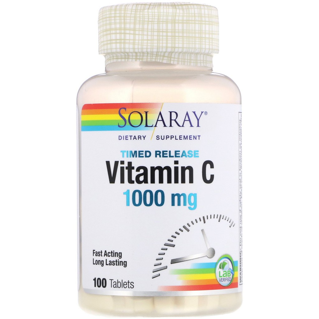 Solaray Timed Release Vitamin C 1000 Mg 100 Tablets Shopee Philippines