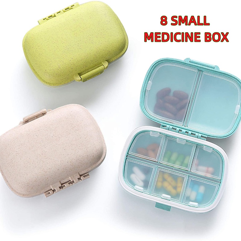 8 Compartments Travel Pill Organizer Moisture Proof Small Pill Box ...