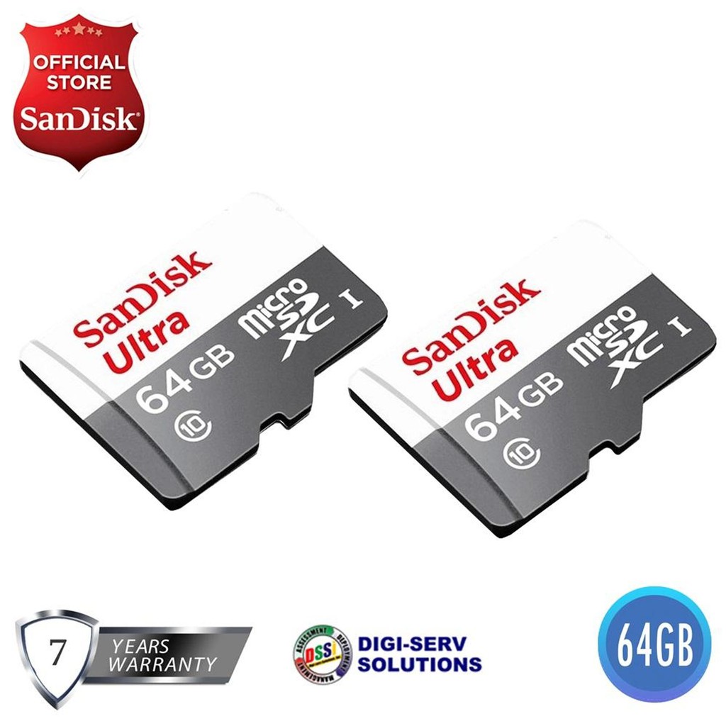 Set Of 2 Sandisk Ultra Micro Sdxc 64gb Class 10 Uhs I Memory Card Sdsqunr New Model Shopee Philippines