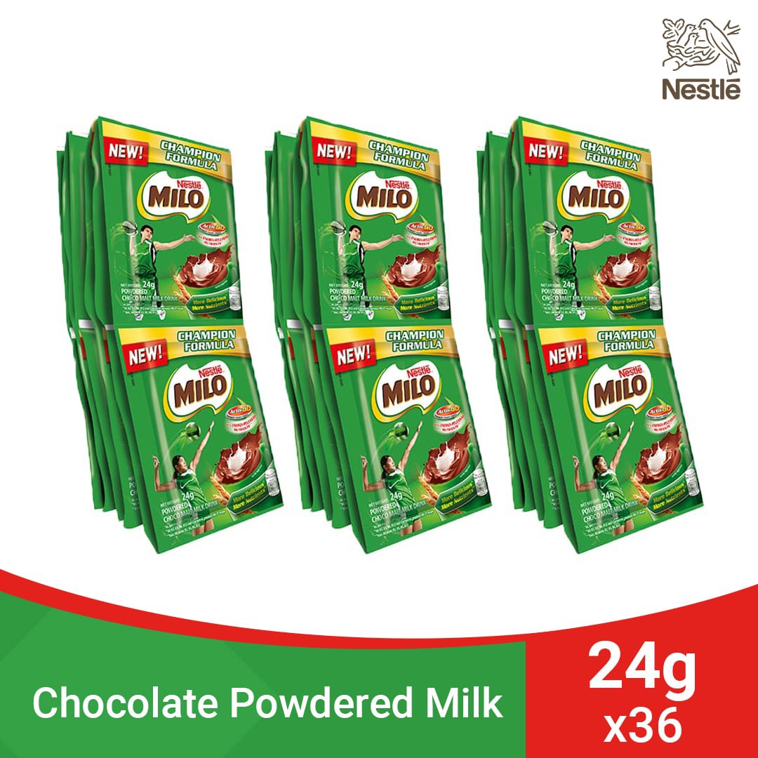 MILO Powdered Choco Malt Milk Drink 24g Pack of 36 sachets Shopee