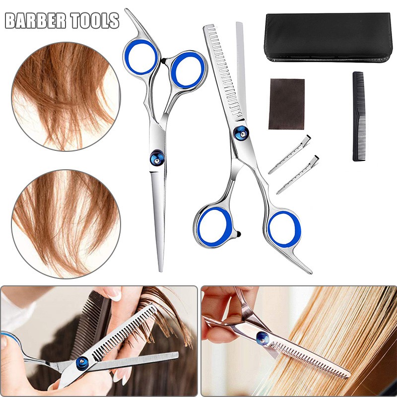 Hair Cutting Thinning Scissors Barbers Shears Stainless Steel Hairdressing  Set for Men Women Kids Salon | Shopee Philippines