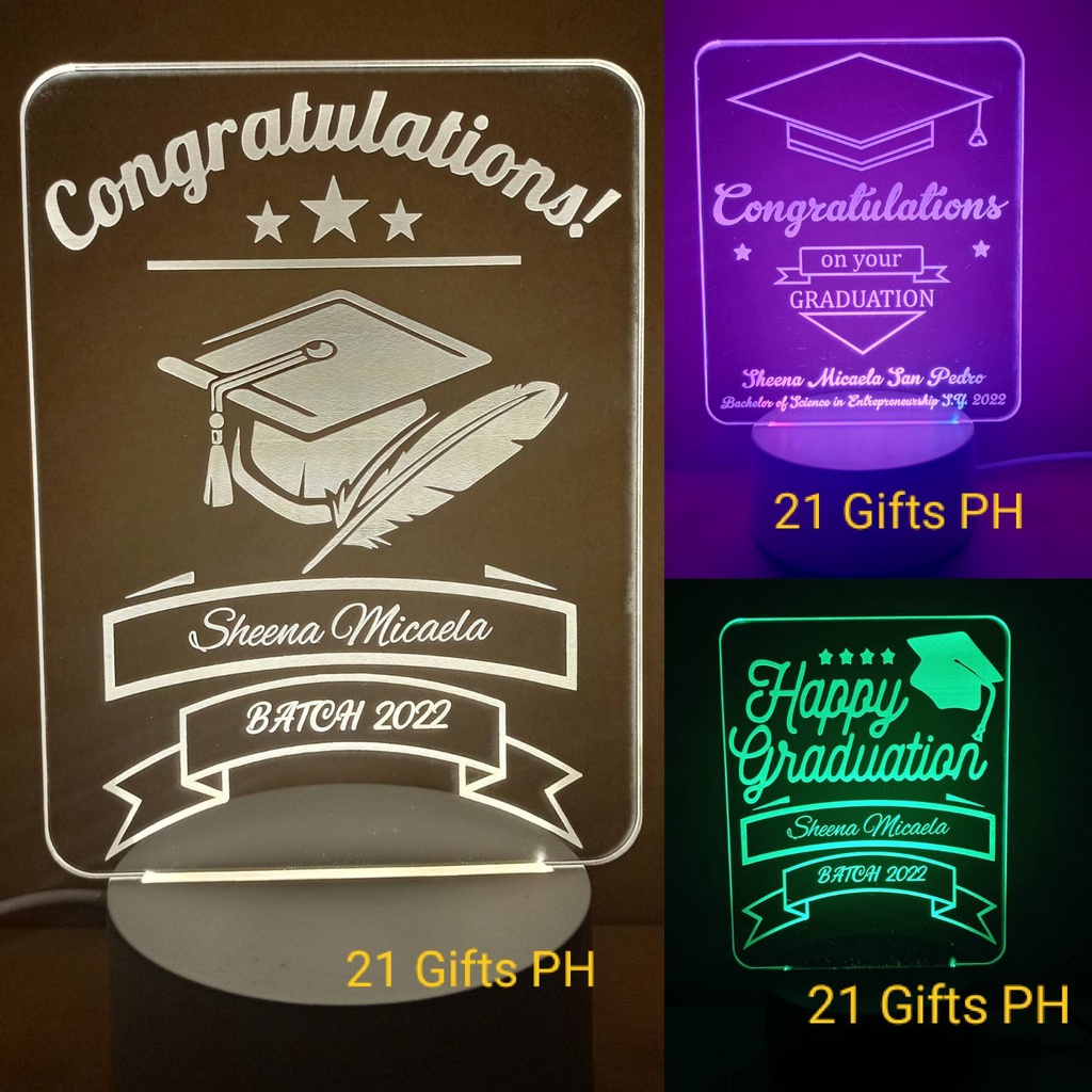 Graduation Plaque Customized Gift Souvenir Acrylic LED Lamp ...