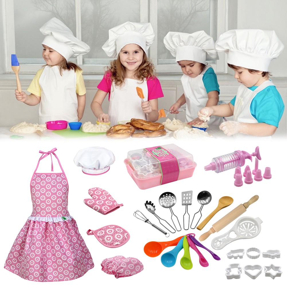13Piece Children Cooking Baking Toy Set Kitchen Utensils Baking Tools