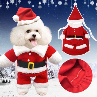 Christmas Pet Santa Claus Suit Costumes aSnta Claus Dog Costume Winter Puppy Pet Cat Coat Jacket Warm Clothing For Dogs Cats
