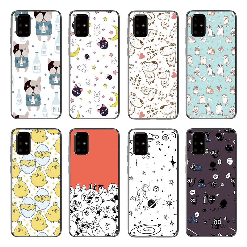 Cartoon Cat  Dog Collection Back Cover Samsung Galaxy A71 