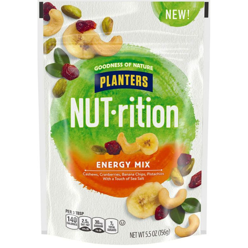 Planters Nutrition Energy Mix nuts blend of Cashews, Cranberries,Banana