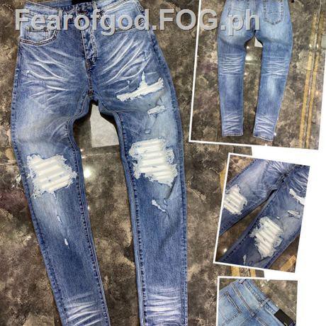 colored ripped jeans