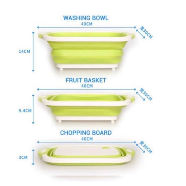 Folding chopping Cutting Board Drain Basket Vegetable Basin