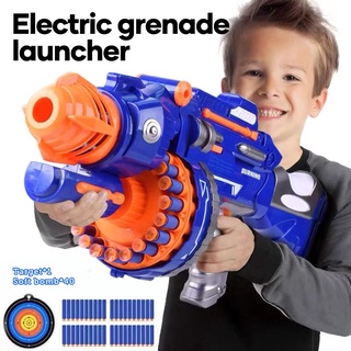 【Sale】Electric grenade launcher Battery Operated Semi Auto Nerf Toy 40 Pcs Soft Bullet Dart COD
