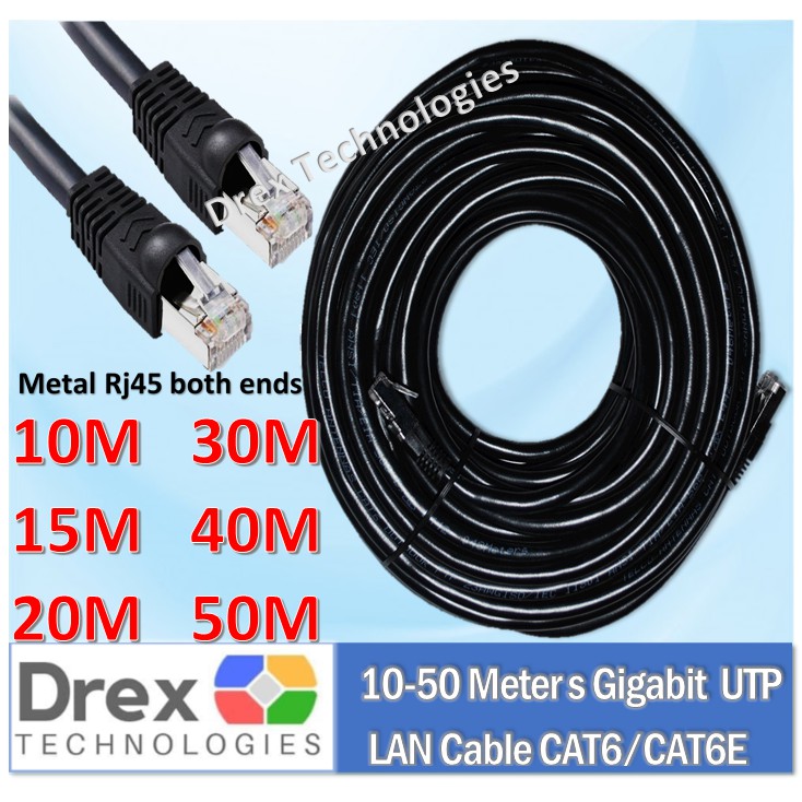 10M 15M 20M 30M 40M 50M Meters Outdoor Utp Lan Cable Cat6 W Metal Rj45