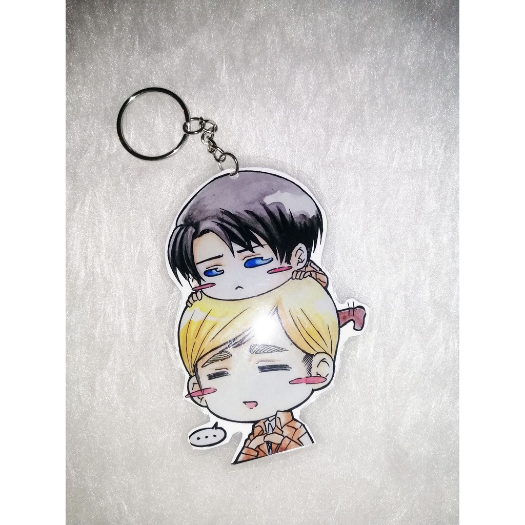 Attack On Titan Levi Erwin Chibi Cute Laminated Keychain Shopee Philippines