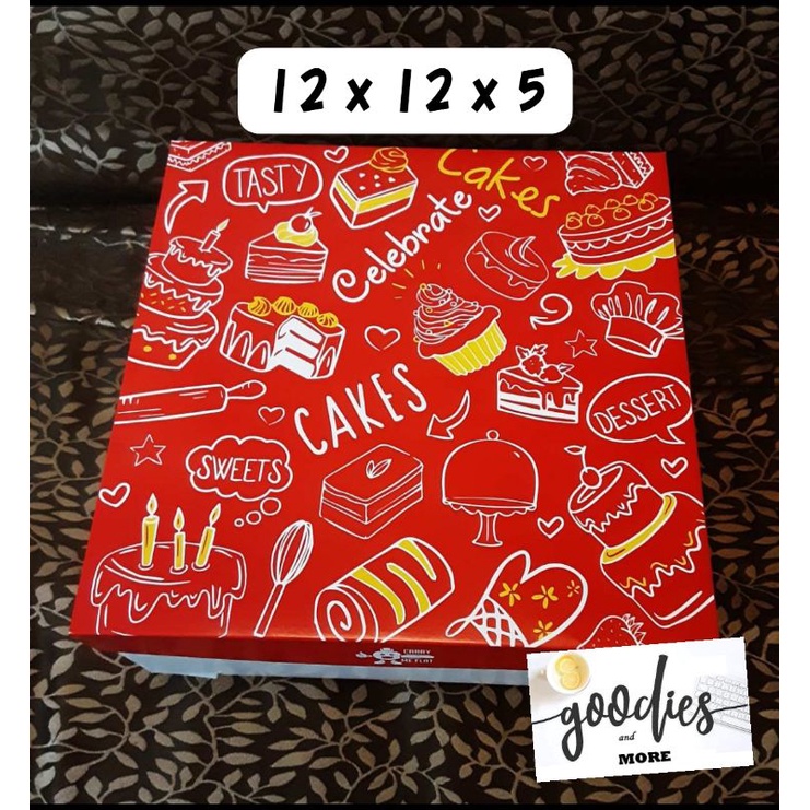 red cake box 12x12x5 (100pcs) Shopee Philippines
