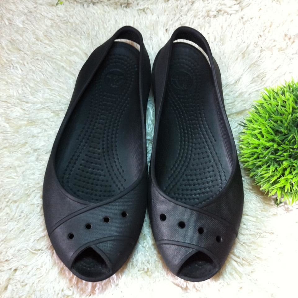 crocs peep toe slingback