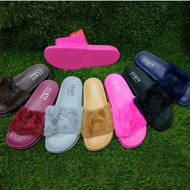 fenty fur slippers