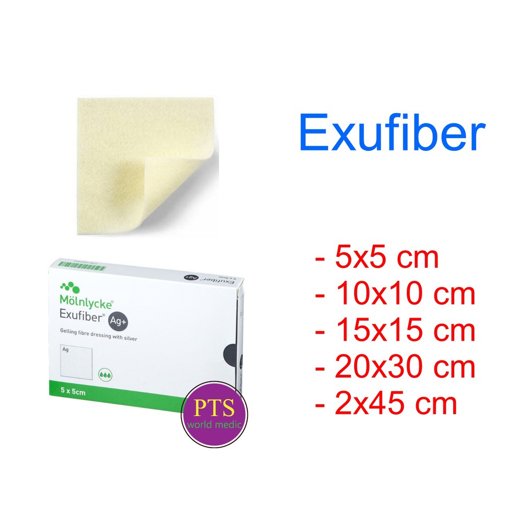 Exufiber Ag + lymphatic absorbent pads With disinfectant (1 sheet