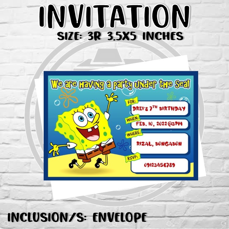 Spongebob theme invitation | Shopee Philippines